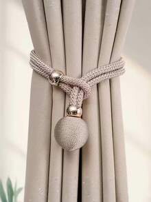 2pcs Adjustable Premium French Style Ball Curtain Tie Backs, Convenient Drapery Tiebacks Decorative Curtain Holders - Multicolor - View 3