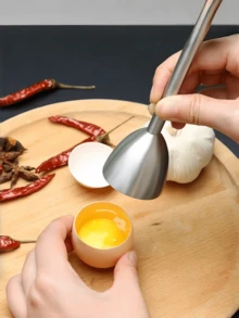 Stainless Steel Boiled Egg Topper Cutter, Tap To Open, Multifunctional Egg Cracker/Separator, Kitchen Tool - Multicolor - View 6