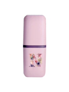Floral Letter A-Z Portable Toothbrush Holder - Fashionable Travel Toothbrush Holder & Cup Sleeve, Durable Multi-Function Rinse Cup, Hygienic Protection, Suitable For Travel, Camping, Business Trip And School | Includes Toothbrush And Toiletry Storage Set, Minimalist Travel Wash Cup Set | Perfect Holiday Gift For Travelers, Students And Hygiene-Conscious Individuals - Multicolor - View 14