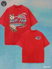 (230 Cotton-Shirt) Men's-Shirt, Surf Shop Graphic - Shirt,Street StyleUnisex Casual-Shirts - Đỏ - Xem 9