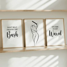 3件套“直言不讳”蜡墙饰，人体蜡帆布画，名言，海报，绘画，美容师装饰画，无框墙饰，适用于家居装饰，房间装饰，卧室装饰，客厅装饰，浴室装饰，墙面装饰，可选带框墙饰。 - A - 查看 3