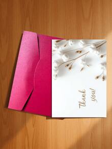 1pc Refreshing "Thank You!" Greeting Card/Natural Cotton Healing Gratitude Card, Suitable For Thanking Friends, Family, Holidays And Various Occasions, Practical And Decorative. (Includes 1 Card/1 Envelope, 4.3" X 6.3") - Style a - View 5