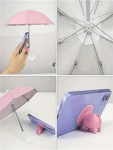 2pcs/Set Phone Sun Umbrella, Phone Anti-UV Sun Umbrella - Universal Adjustable Cute Pig Suction Cup Holder, Outdoor Phone Sun Shade, Outdoor Anti-Glare Phone Stand Sun Visor, Travel Essential - Multicolor - View 10