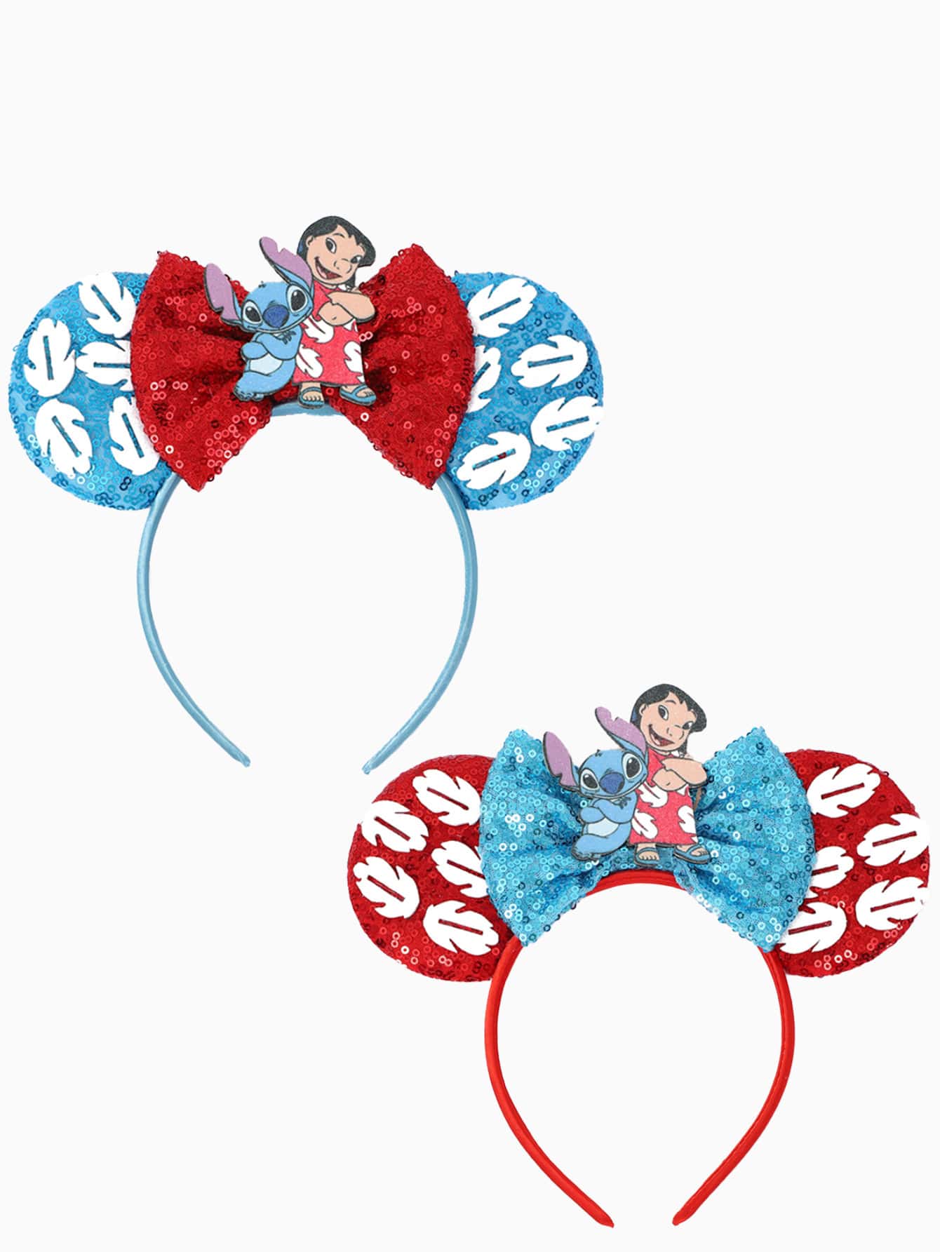 1个卡通人物耳朵发箍，饰有红毛丹叶和闪亮蝴蝶结，闪亮发箍发饰，灵感源自动漫时尚，适合化装舞会、角色扮演、主题公园、节日、舞台表演、摄影、派对、嘉年华和音乐节等场合。 - 款式隨機 - 查看 1