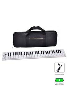 1 件 61 键可折叠便携式电子键盘（带手提包），16 种音色，100 种节奏，25 首演示歌曲，USB 可充电，多功能音乐数码钢琴，可卷起键盘，适合初学者、家庭使用、家庭、教师、专业练习 - LED螢幕/音量調整/速度調整/移調/教學功能 - 查看 13