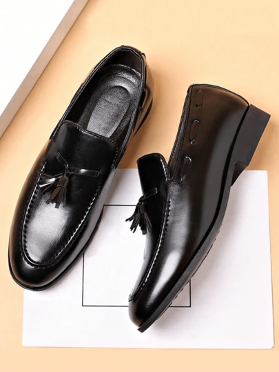Men's Black Fashionable Tassel Dress Shoes