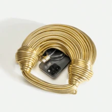 Popular Personalized Woven Handmade Bends And Hitches Packs Ramen Dumplings Clouds Women Hand-Carrying Crossbody Bag,Chic Circular Woven Handle Bag - Metallic Gold Finish, Stylish Party Accessory Hand-Woven Bread Women's Clutch Top Handle Satchel Shoulder Crossbody Creative Noodles Purses Underarm Bag Handbag - 金色 - 查看 7