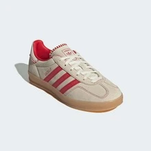 Adidas Originals Gazelle Indoor Beige Better Scarlet Casual Sneakers Women's JS1402 | Retro Heritage Style, Timeless Silhouette - 米色 - 查看 3