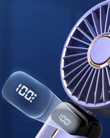 DOSYU Ventilador de Mano Recargable USB - Mini y Portátil, 5 Velocidades, 4200mAh, con Base -deal para Escritorio  Material ABS, USB, 5 Medidas 188x90x46,5 mm,  Peso 190 g Abanico - Azul - Ver 7