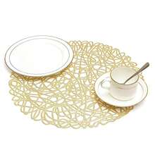 Set de 1/2/4 piezas de individuales de PVC con diseño de cuerda, aptos para cocina, mesa de comedor, interior/exterior, lavables, resistentes al calor, fáciles de limpiar, aplicables para bodas, campamentos, fiestas y días festivos - Multicolor - Ver 3