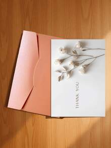 1张精美3D纸艺白玫瑰贺卡，自然简约米色背景，饰以干枯枝条，“谢谢！”竖版设计，适用于表达感谢、节日祝福、一般艺术情感卡片（包含1张卡片和1个信封，尺寸为4.3英寸 x 6.3英寸）。 - 款式B - 查看 16