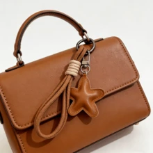 1pc Handmade Cute Star Shaped Bag Charm, Keychain, Minimalist Elegant Phone Pendant - Star Design - View 2