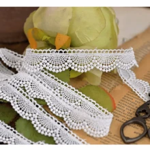 Dây ruy băng ren thêu - Dài 3 thước Anh, rộng 0,82 inch, họa tiết hoa nửa hình tròn viền đơn, nhiều màu sắc dùng cho quần áo và đồ thủ công - Trắng, Đỏ, Đen, Hồng đào, Đỏ tía, Mơ, Xám, Xanh nhạt, Xanh lá cây, Tím nhạt - Nhiều màu - Xem 3