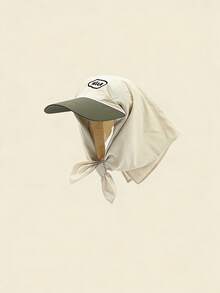 1pc Women's Outdoor Summer UV Protection Embroidered Letter Sun Hat Headscarf,Beach,Vacation - Style 1 - View 7