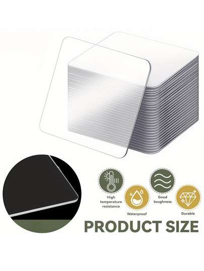 50pcs Painless Adhesive Stickers, Ultra-Thin Transparent Double-Sided Tape, Freely Cuttable, Non-Damaging To Walls, Suitable For Dorm Decoration, Car Accessories Fixing, And Daily Home Scenarios