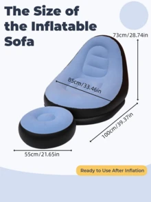 New Inflatable Plush Sofa For Lazy People Foldable Foot Sofa Bed Outdoor Convenient Lying Chair With Feet Bench Hot, Camping Equipment - Multicolor - View 9