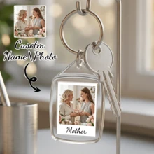 Llavero acrílico personalizado con foto y texto, llavero personalizado, regalo del Día de la Madre, regalo de cumpleaños, regalo de aniversario, regalo de pareja - Multicolor (Día de la Madre) - Ver 8
