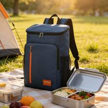 1个黑色/蓝色/灰色40*27厘米野餐背包保温冷藏包，户外加厚保温背包，防漏户外保温袋，蛋糕冷藏午餐盒，大容量午餐包，适合作为毕业礼物、单身派对礼物、伴娘礼物、父亲节礼物、万圣节装饰、万圣节礼物、伴娘邀请礼物、婚礼宾客回礼 - 彩色 - 查看 9