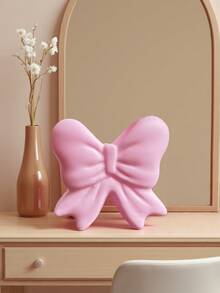1pc Exclusive Bow-Knot Vase, Cute Pink Bow Decor Flower Pot, Aesthetic Desktop, Vanity, Bedroom, Living Room, Dorm, Kids Room Home Decor, Succulent Planter, Gift For Her - Multicolor - View 1