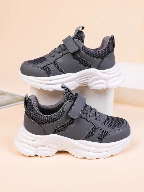1 Pair Versatile Casual Soft-Sole Lightweight Lace-Up Breathable Mesh Sneakers, Suitable For All Seasons Including Back-To-School