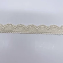Dây ruy băng ren thêu - Dài 3 thước Anh, rộng 0,82 inch, họa tiết hoa nửa hình tròn viền đơn, nhiều màu sắc dùng cho quần áo và đồ thủ công - Trắng, Đỏ, Đen, Hồng đào, Đỏ tía, Mơ, Xám, Xanh nhạt, Xanh lá cây, Tím nhạt - Nhiều màu - Xem 10