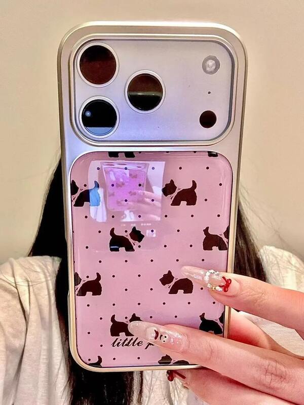 Foundation Polka Dot Black Cat Pattern Phone Case, Suitable For IPhone 17 Pro Max, 17 Pro, 17 Air, 17, 15, 16 Pro Max, 14 Pro, 13, 12, 11, With A Soft Back Cover, Suitable As A Gift For Girls
