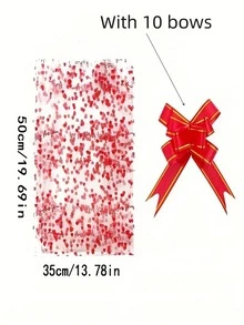10/20pcs Large Glass Paper Gift Bags With 10pcs Ribbon Bows, Suitable For Baskets, Weddings, Party Favors, Anniversary, Bride, Birthday Gifts, Mother's Day Decor - Red - View 4