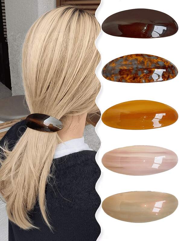 1pc French Elegant Gold Label Hair Clip, Classy Half-Up Hairstyle Accessory, Suitable For Daily Wear And Holidays, Graceful Gift,Summer,Travel