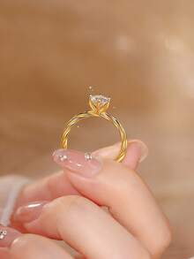 1 chiếc nhẫn hình dây leo "Tình yêu đan xen" đính đá Moissanite và kim cương 1.0CT, nhẫn cưới bằng bạc S925, thích hợp làm quà tặng đính hôn cho vợ, bạn gái, quà sinh nhật, quà kỷ niệm, trang sức cưới cao cấp. - Nhẫn kim cương quấn 1 carat - Xem 3