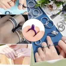 KLONKEE 2pcs Ring Sizer Tool, Multi-Color Options, US-HK 4-In-1 Alloy/Plastic Measuring Rod + Plastic Ring Gauge With Axis And Ring Size Scale, Suitable For Jewelry Measurement - Multicolor - View 7