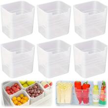 3/6/8/10pcs Transparent Refrigerator Storage Bins With Easy-Grip Handles, Space-Saving Kitchen Organizer Modern Food Sorting Boxes, Suitable For Refrigerator Door And Countertop, Food Contact - White - View 10