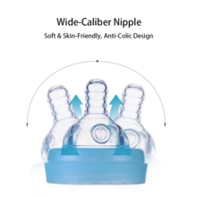 1pc/2pcs/3pcs 180ml PPSU Newborn Baby Bottle, 5cm Diameter, Anti-Colic Design Silicone Nipple, , Heat & Drop Resistant, Infant Mini Feeding Bottle - Multicolor - View 4