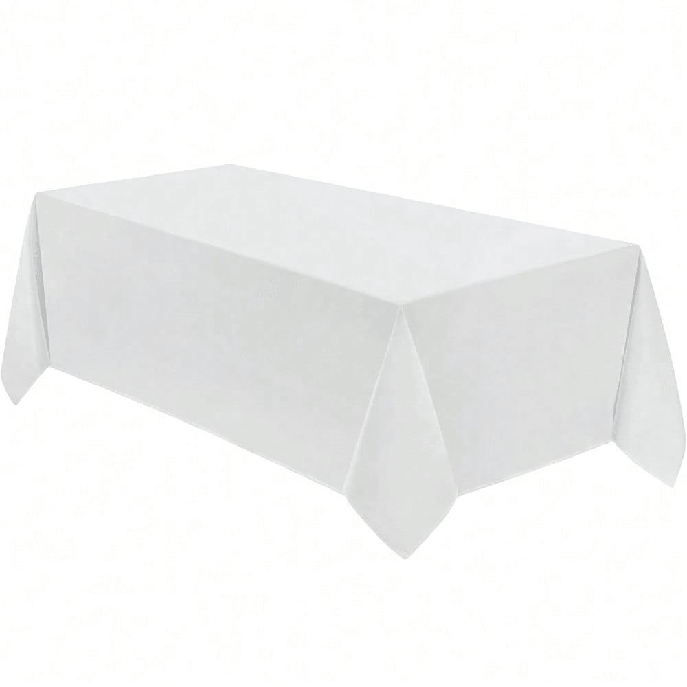 1 Peça Toalha de Mesa Plástica Descartável Branca, Adequada para Festa de Aniversário, Casamento, Decoração de Mesa de Jantar em Feriados, Toalha de Mesa Retangular, Acessório de Decoração de Mesa de Jantar