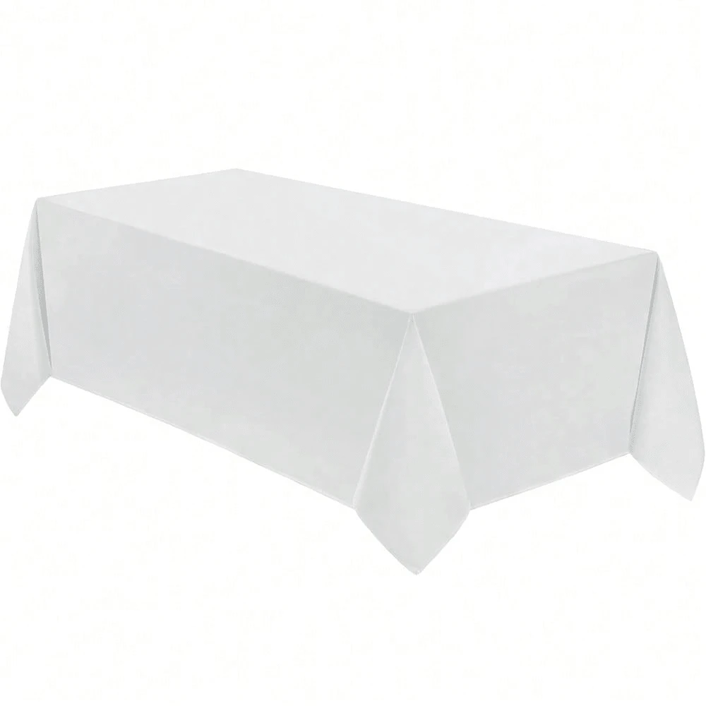 1pc Disposable Plastic Tablecloth, Suitable For Birthday Party, Wedding, Holiday Table Decoration, Rectangular Tablecloth, Dining Table Decor