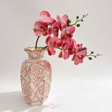 1pc Red And White Porcelain Vases, Retro Home Decoration Vases, Adding French Country Elegance To The Home, Gifts, Home Decoration Ornaments, Flower Arrangement Art - Đỏ và Trắng - Xem 4