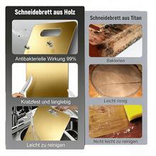 3 piezas/1 pieza Tabla de cortar antihongo de acero inoxidable de doble cara para uso doméstico - Dorado - Ver 5
