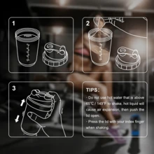 SOKANY 便攜式蛋白粉搖搖杯，奶昔攪拌杯，運動水壺，雙層底部粉末儲存設計，可存放蛋白粉與膠囊，不鏽鋼彈簧高效攪拌，適合健身房、戶外與夏季飲品 - 彩色 - 查看 6