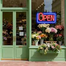 Led Neon Open Sign For Business Window, Light Up Open Sign For Store - Bubbles+Red - View 3