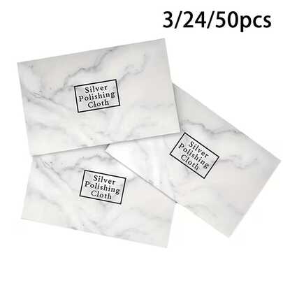 3/24/50pcs Silver-Gray Jewelry Cleaning/Polishing Cloth, Individually Packaged Anti-Oxidation Polishing Wipes (Works Better With Jewelry Cleaning Liquid), Suitable For Rings, Necklaces, Bracelets, Silver Wares, Beaded Accessories, Jewelry Care, Non-Abrasive Fabric, High-Quality Super Microfiber