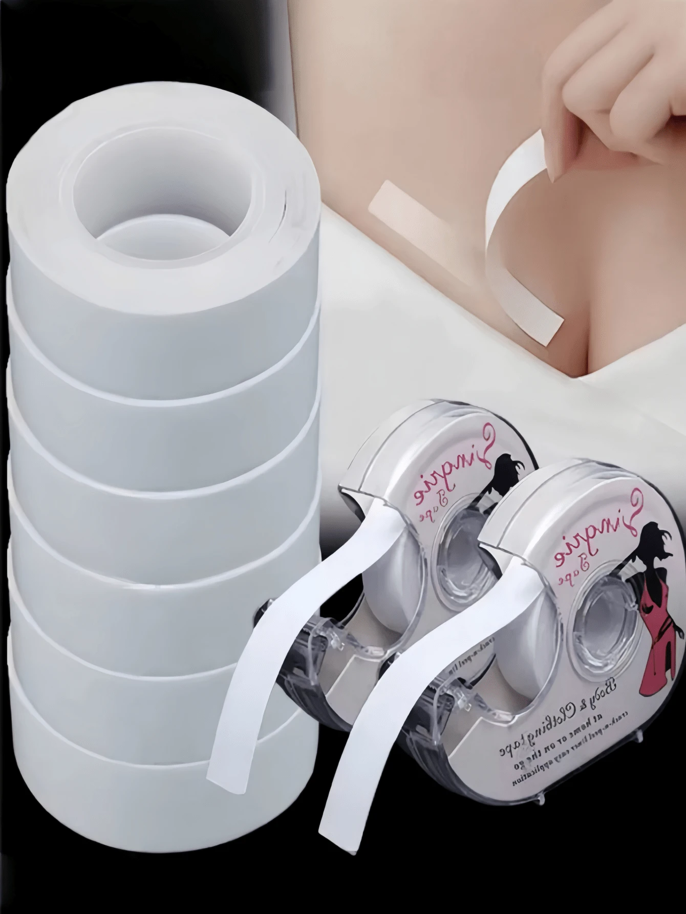 1片夏季防走光双面胶带，自粘胸贴，隐形衣物贴纸，透明内衣胶带，防走光隐形乳贴，温和贴合女性肌肤