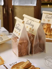 Túi giấy Kraft tái sử dụng cỡ nhỏ/vừa/lớn có cửa sổ - Túi đựng bánh mì bằng nhựa có thể đóng kín, thích hợp cho bánh mì sourdough tự làm, bánh mì tròn và bánh ngọt - Bao bì có cửa sổ trong suốt, thiết kế khóa kẹp kim loại, cửa sổ nhìn thấy được bên trong, chất liệu bền, bao bì bán lẻ thực phẩm - Nhiều màu - Xem 2