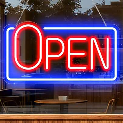 Led Neon Open Sign For Business Window, Light Up Open Sign For Store