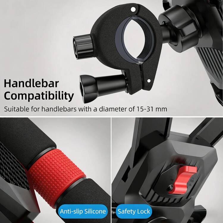 JOYROOM Motorcycle Phone Holder, [1 Second Auto Lock][100 MPH Military Grade Shock Proof] Bicycle Phone Mount, [10 Second Quick Install] Handlebar Phone Holder, Compatible With IPhone And All Phones - A - View 6