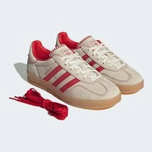 Adidas Originals Gazelle Indoor Beige Better Scarlet Casual Sneakers Women's JS1402 | Retro Heritage Style, Timeless Silhouette - 米色 - 查看 7
