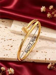 4/1 chiếc - Vòng tay thép không gỉ cao cấp, kiểu dáng sang trọng, đính đá Zirconia hình cỏ bốn lá, thiết kế hoa ba chiều, chất lượng cao, có thể đeo nhiều lớp, phù hợp cho đi làm, hẹn hò và làm quà tặng. - Vàng 2 - Xem 6