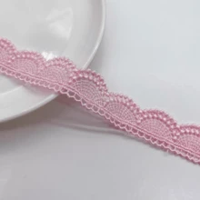 Dây ruy băng ren thêu - Dài 3 thước Anh, rộng 0,82 inch, họa tiết hoa nửa hình tròn viền đơn, nhiều màu sắc khác nhau, dùng cho quần áo trẻ em và đồ thủ công - Trắng, Đỏ, Đen, Hồng đào, Đỏ tía, Mơ, Xám, Xanh nhạt, Xanh lá cây, Tím nhạt - nhiều màu - Xem 13