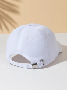 1 buah Topi Baseball Putih dengan 2 Desain Hati, Topi Matahari Luar Ruangan Unisex, Barang Penting untuk Pemakaian Sehari-hari, Musim Panas, Pantai, Liburan, Perjalanan - Putih - View 3