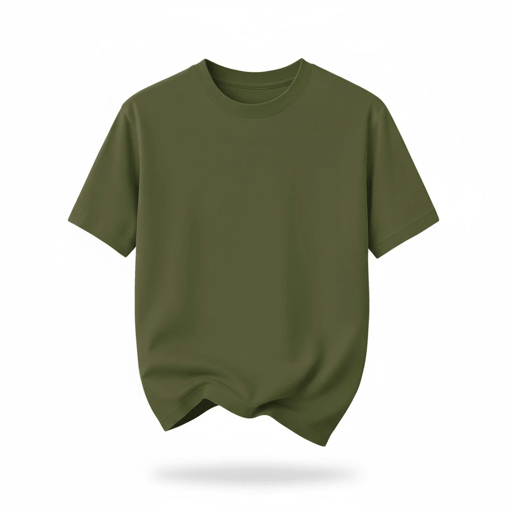 KIT 1/2/3 Plain Men's Premium T-Shirts Natural Colors 100% Cotton 30.1 Combed Comfort And Style - 軍綠色 - 查看 1