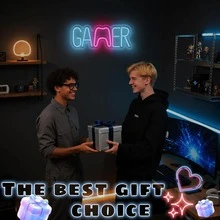 1pc Gaming Neon Light Sign, Game Room Decor Neon Light, USB Powered, Boys Bedroom Gaming Cave Decoration, Teen Boys Christmas Birthday Gaming Gift - Multicolor - View 7