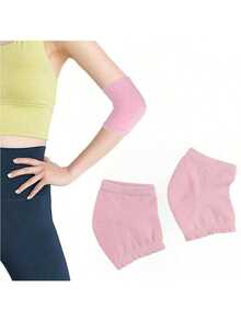 2pcs Elbow Moisturizing Sleeves, Elbow Gel Heel Socks, Elbow Pads, Suitable For SPA Moisturizing, Nourishing Dry Cracked Skin Care - Pink - View 7